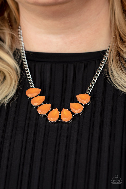 Above The Clouds Orange statement necklace, alternate view