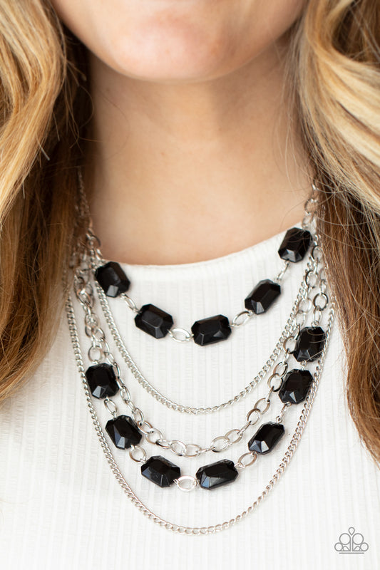 Standout Strands Black statement necklace, alternate view