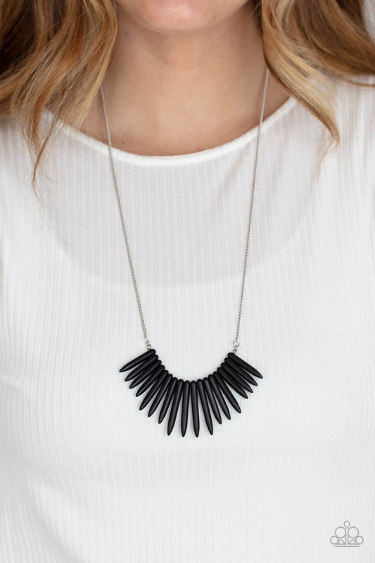 Exotic Edge Black statement necklace, alternate view