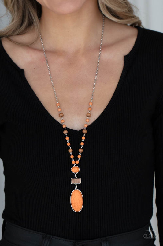 Naturally Essential Orange pendant necklace, alternate view