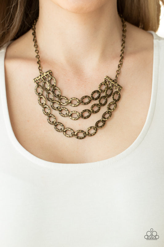 Repeat After Me Brass statement necklace, alternate view