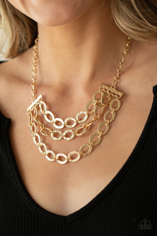 Repeat After Me Gold statement necklace, alternate view