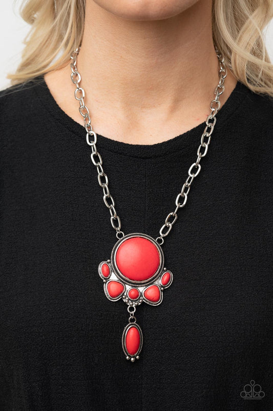 Geographically Gorgeous Red pendant necklace, alternate view