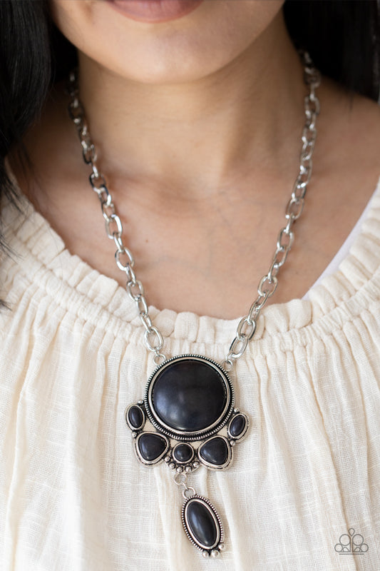 Geographically Gorgeous Black pendant necklace, alternate view