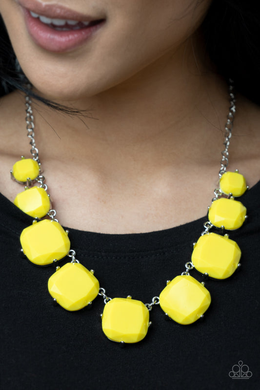 Prismatic Prima Donna Yellow statement necklace, alternate view