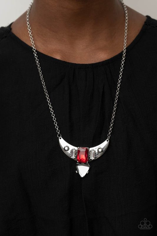 You the TALISMAN! Red pendant necklace, alternate view
