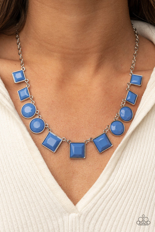 Tic Tac TREND Blue statement necklace, alternate view