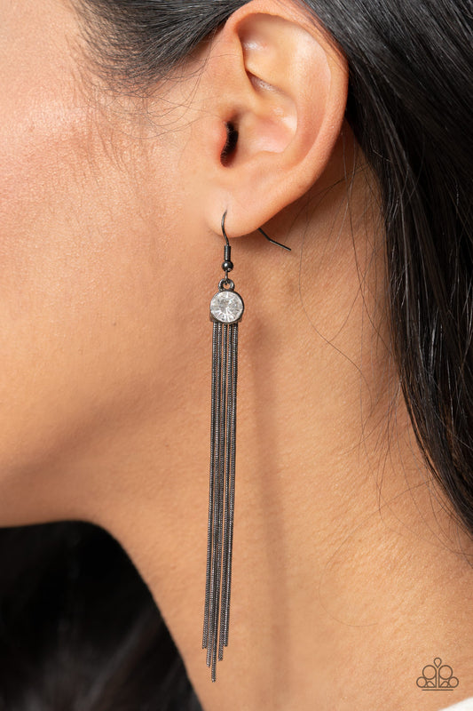 Always In Motion Black dangle earrings, alternate view