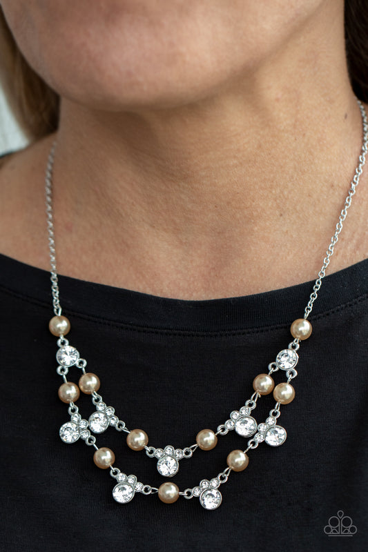 Royal Announcement Brown statement necklace, alternate view