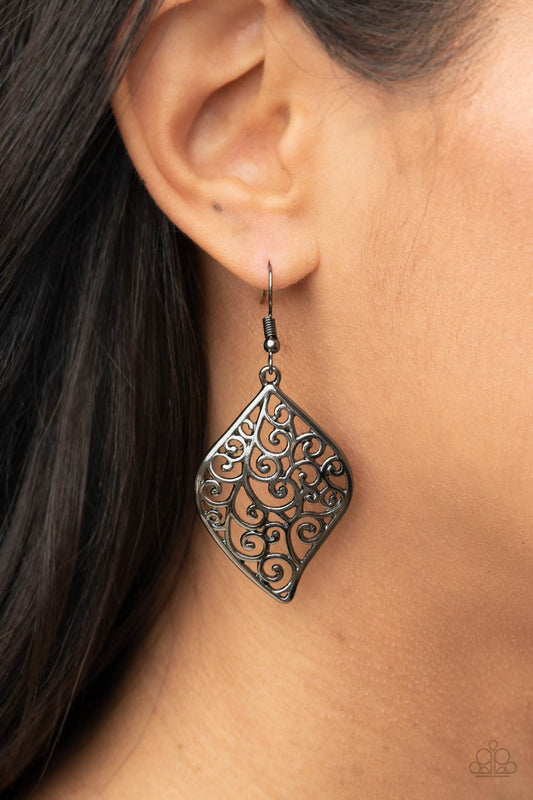 Your Vine Or Mine Black dangle earrings, alternate view
