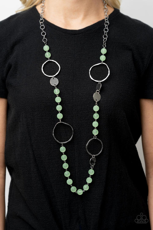 Sea Glass Wanderer Green statement necklace, alternate view