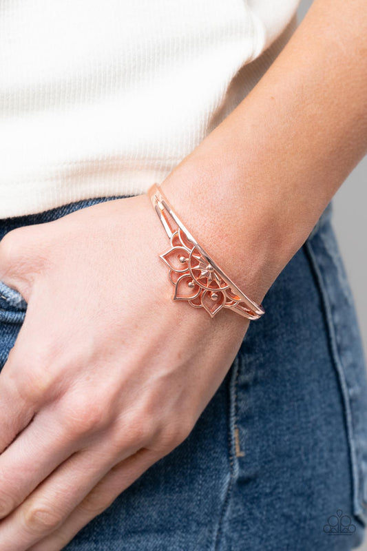 Mandala Mindfulness Copper cuff bracelet, alternate view