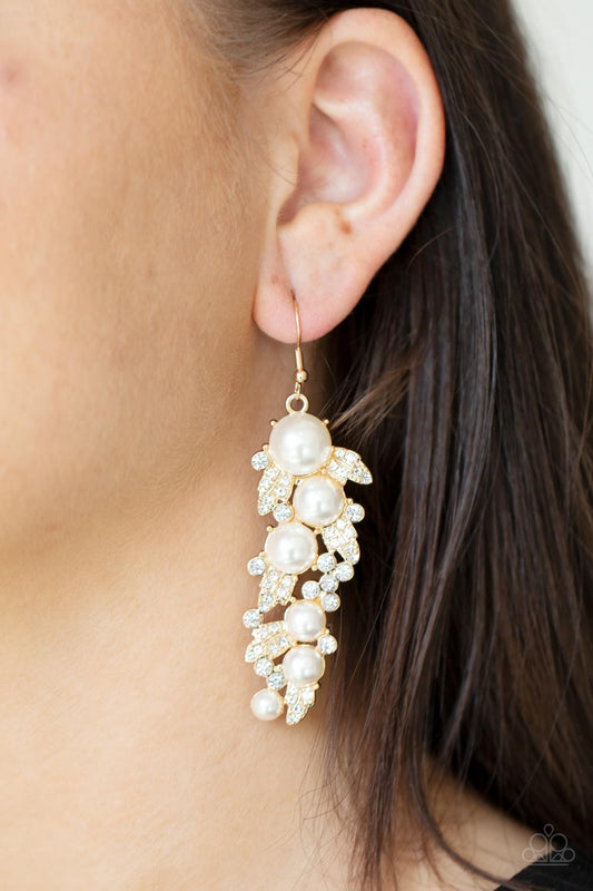 The Party Has Arrived Gold dangle earrings, alternate view