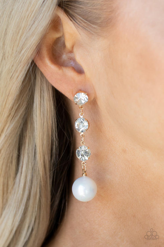 Yacht Scene Gold post earrings, alternate view