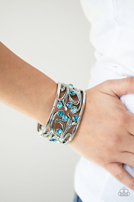 Garden Masquerade Blue stretch bracelet, alternate view