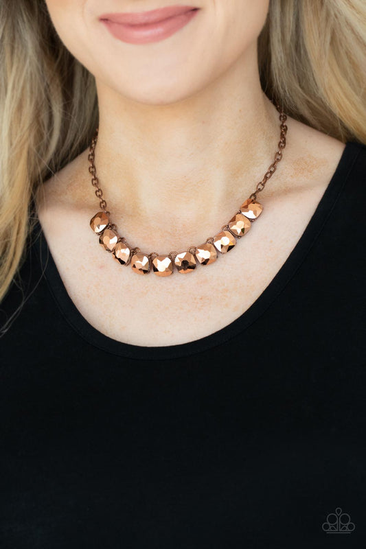 Radiance Squared Copper statement necklace, alternate view