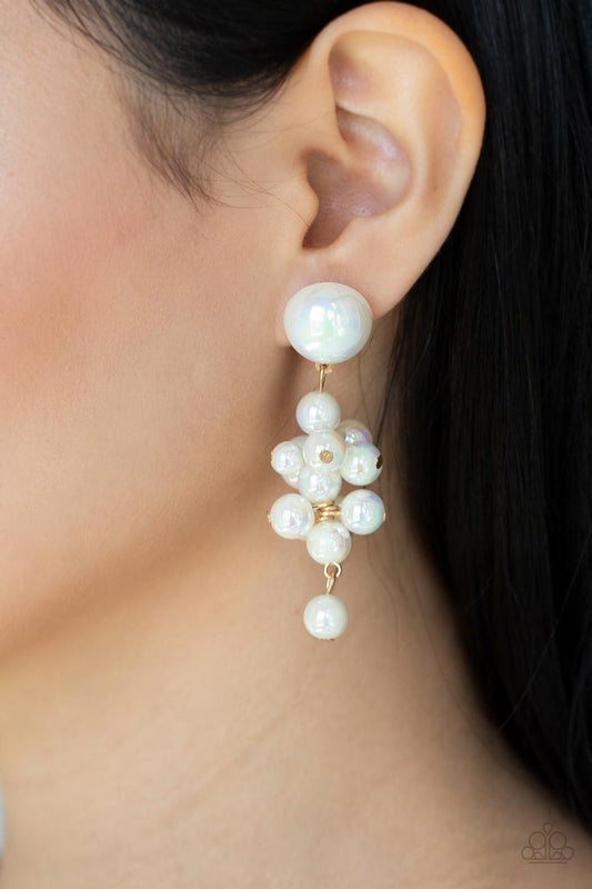 Dont Rock The YACHT Gold post earrings, alternate view