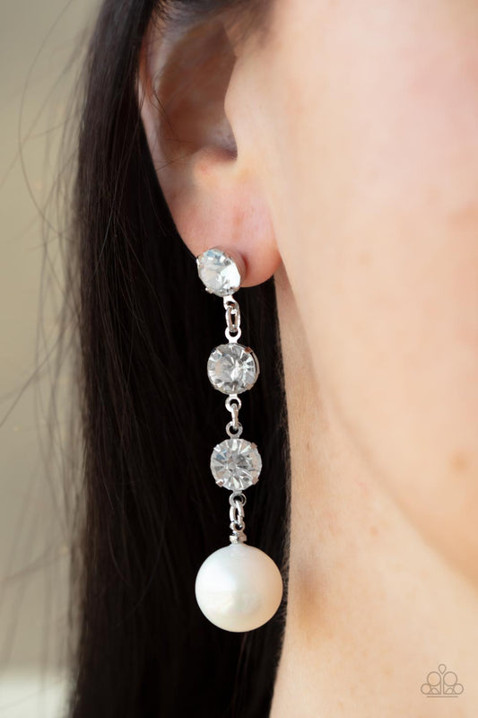 Yacht Scene White post earrings, alternate view