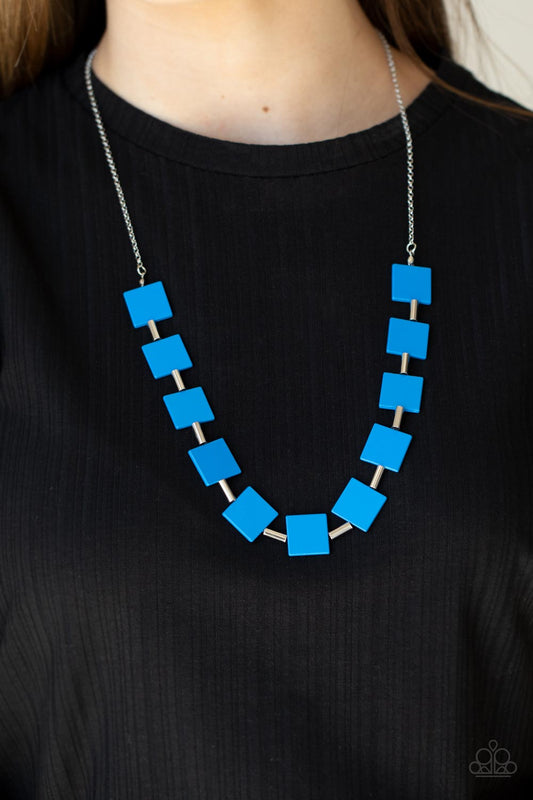 Hello, Material Girl Blue statement necklace, alternate view