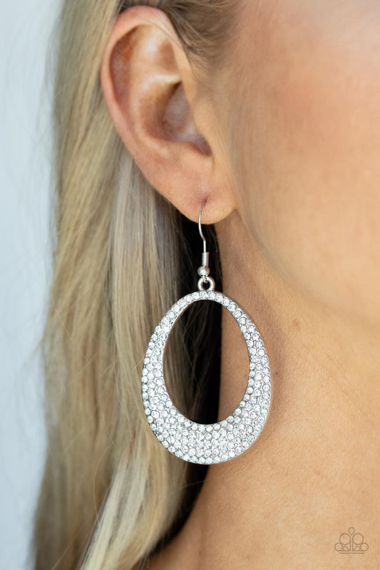 Storybook Bride White dangle earrings, alternate view