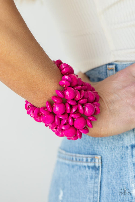 Island Mixer Pink stretch bracelet, alternate view