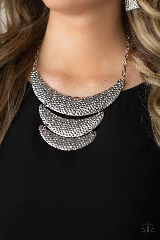 Moonwalk Magic Silver statement necklace, alternate view