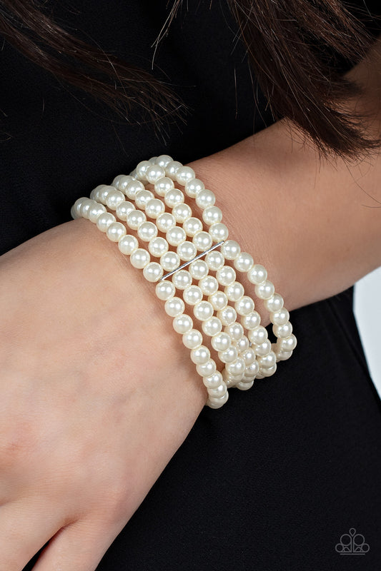 A Pearly Affair White stretch bracelet, alternate view