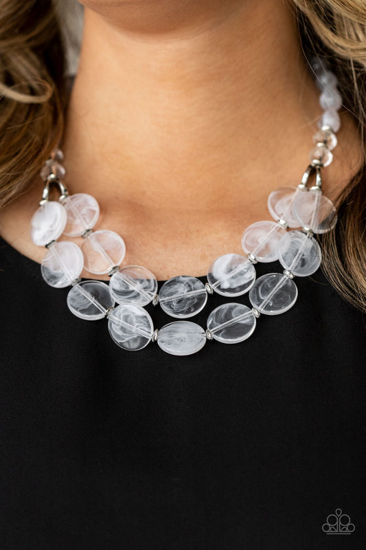 Beach Day Demure White statement necklace, alternate view