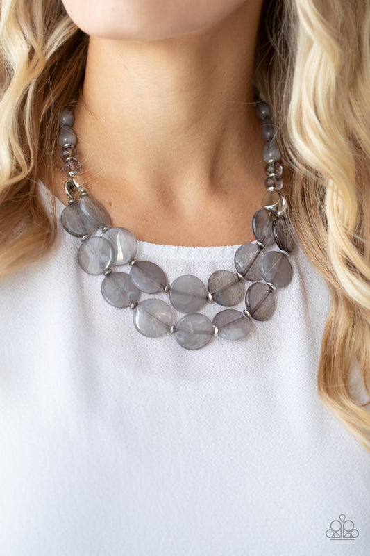 Beach Day Demure Silver statement necklace, alternate view