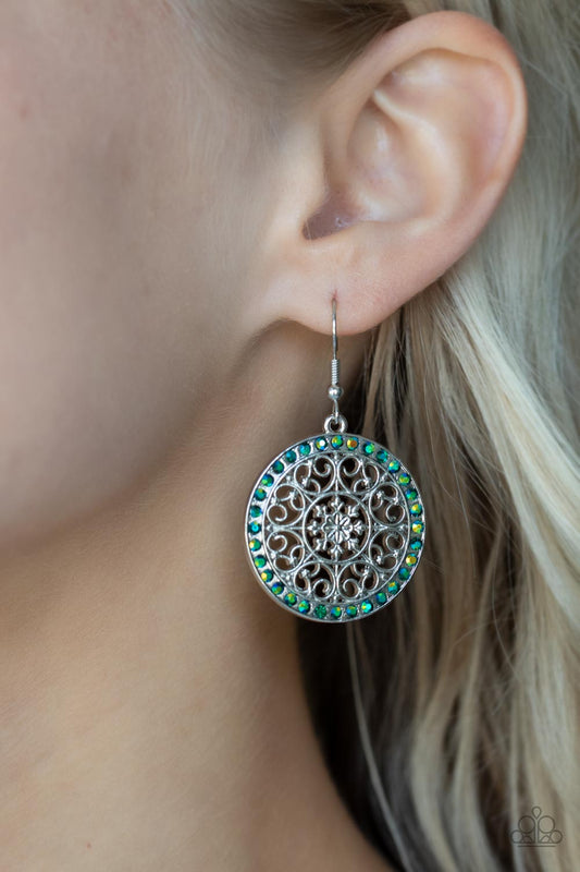 Bollywood Ballroom Green dangle earrings, alternate view