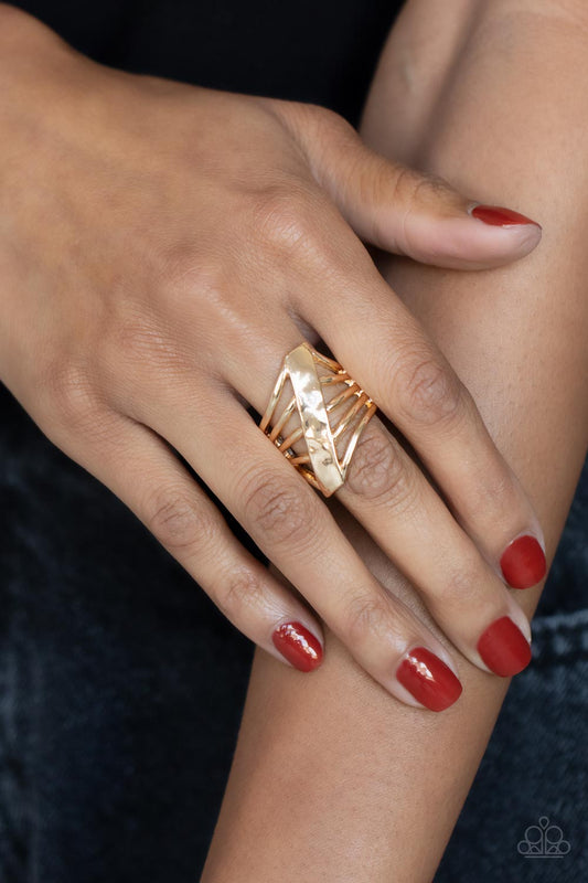 Encrypted Edge Gold statement ring, alternate view