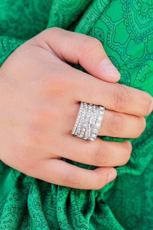 Exclusive Elegance White statement ring, alternate view