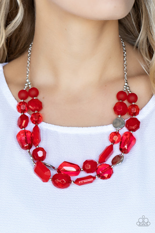 Oceanic Opulence Red statement necklace, alternate view