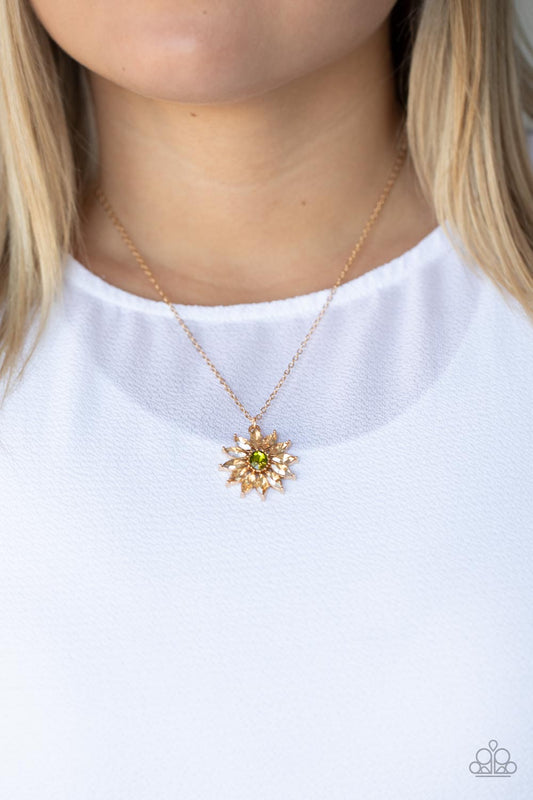 Formal Florals Gold pendant necklace, alternate view