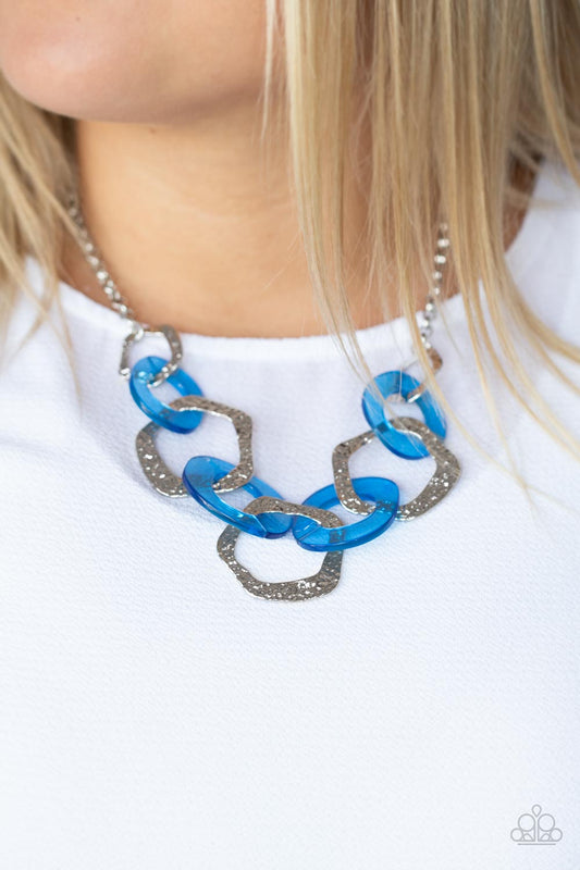 Urban Circus Blue statement necklace, alternate view