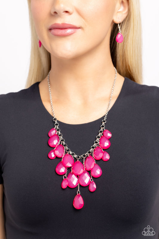Front Row Flamboyance Pink statement necklace, alternate view