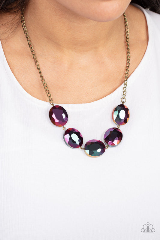 Cosmic Closeup Brass statement necklace, additional view 3