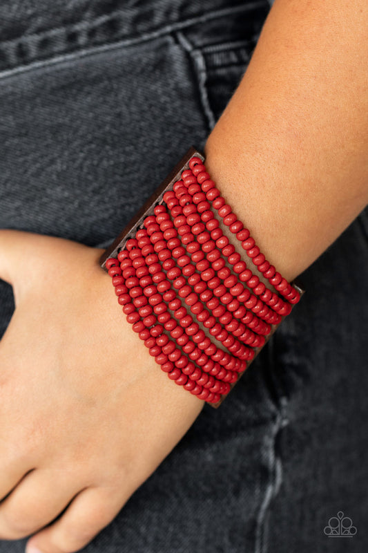 Waikiki Wonderland Red stretch bracelet, alternate view