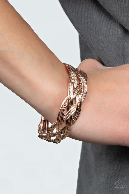 Get Your Wires Crossed Rose Gold cuff bracelet, alternate view
