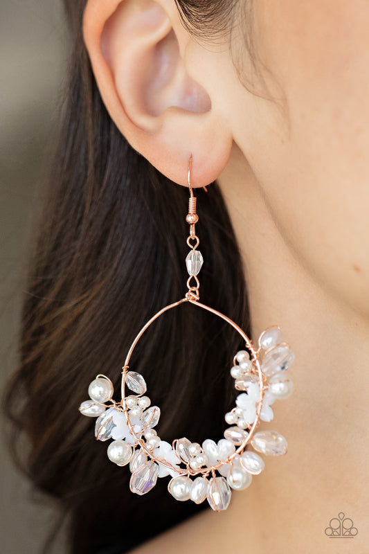 Floating Gardens Copper hoop earrings, alternate view