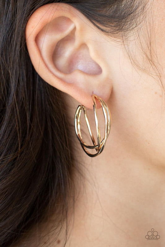 City Contour Gold hoop earrings, alternate view