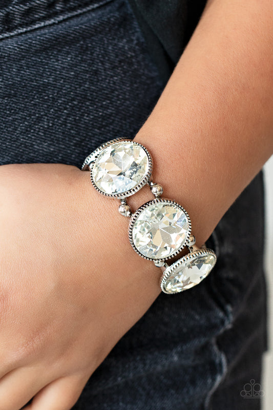 Powerhouse Hustle White stretch bracelet, alternate view