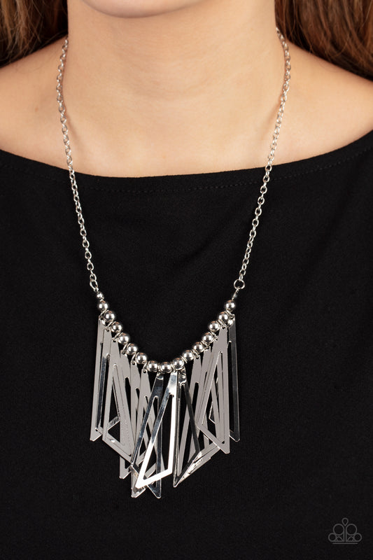 Industrial Jungle Silver statement necklace, alternate view