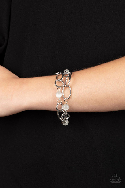 Delightfully Daydreamy White statement bracelet, alternate view