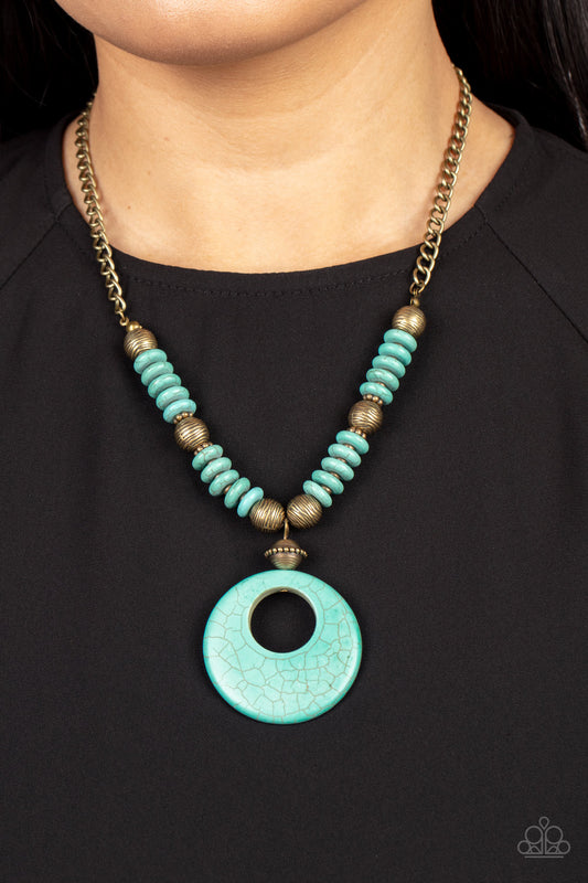 Oasis Goddess Brass pendant necklace, alternate view