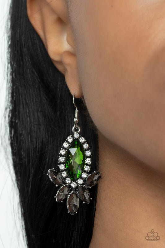 Serving Up Sparkle Green dangle earrings, alternate view