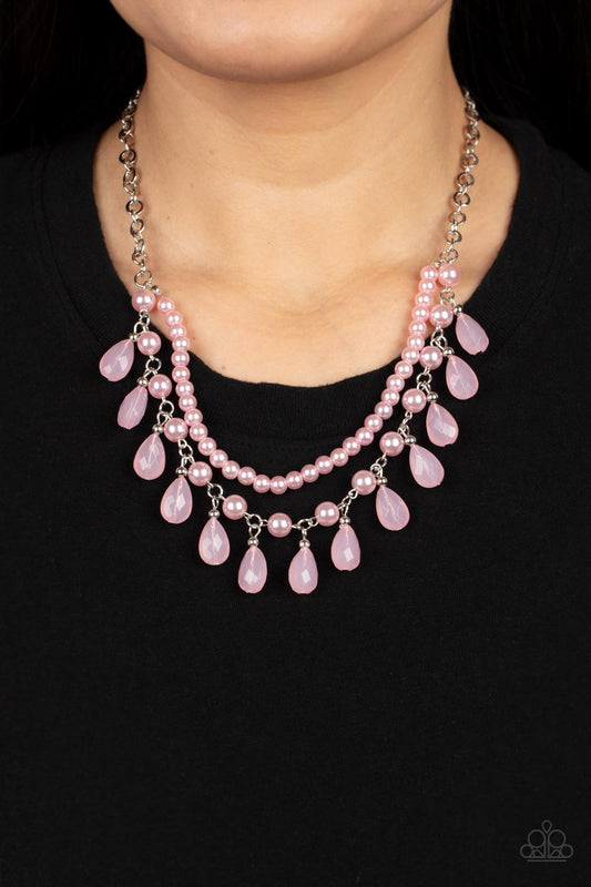 Dreamy Destination Wedding Pink statement necklace, alternate view