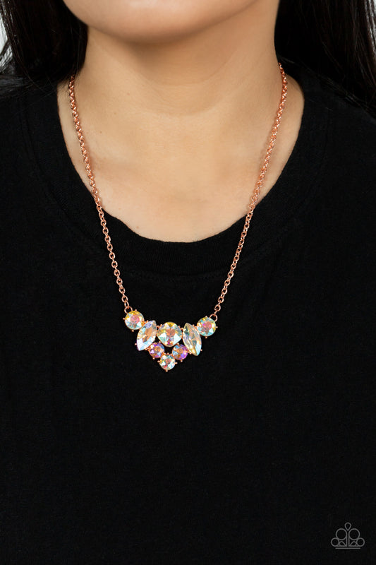 Lavishly Loaded Copper statement necklace, alternate view