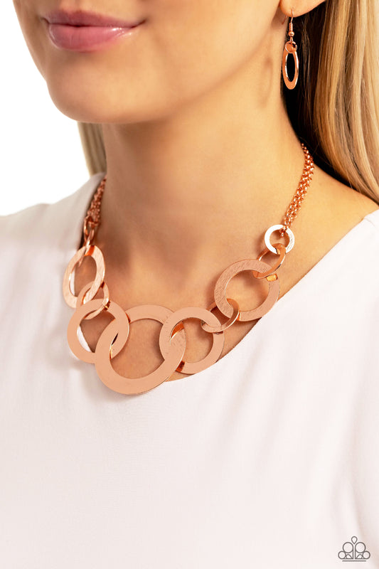 Uptown Links Copper statement necklace, alternate view