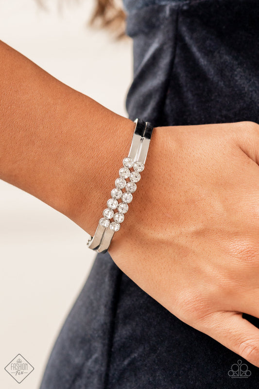 Doubled Down Dazzle White statement bracelet, alternate view